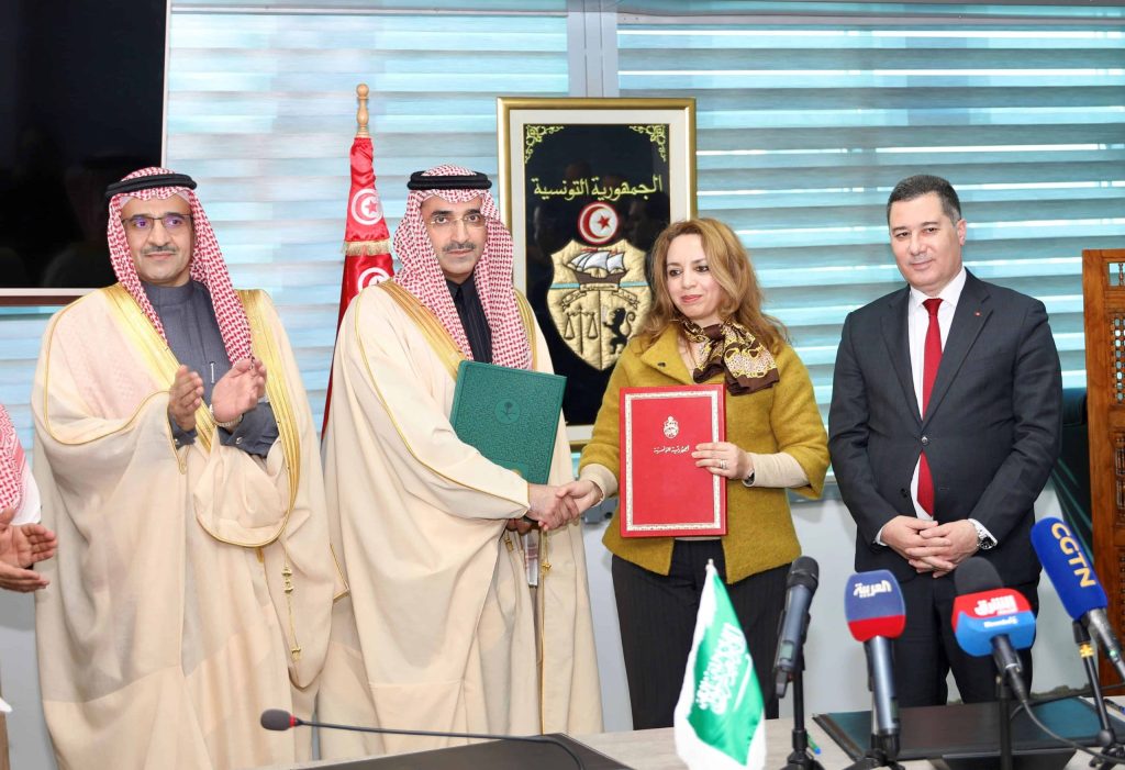 SFDs H.E. Sultan AI Marshad the Minister of Economy Planning in Tunisia H.E. Feryel Ouerghi signs 55M deal to modernize phosphate rail network