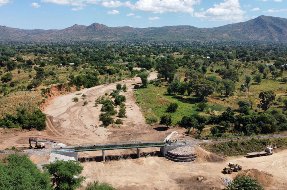 Upgrade works at a railway bridge on the Nkaya-Mchinji Section Railway