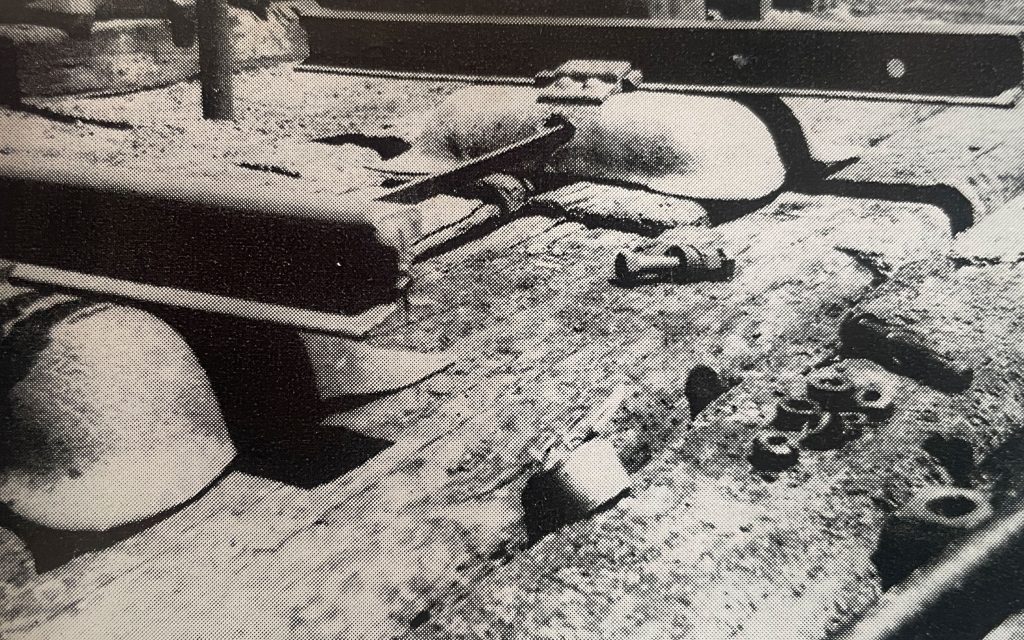 Steel "pot" sleepers, the intermediate stage between cast-iron pots and steel transverse sleepers.