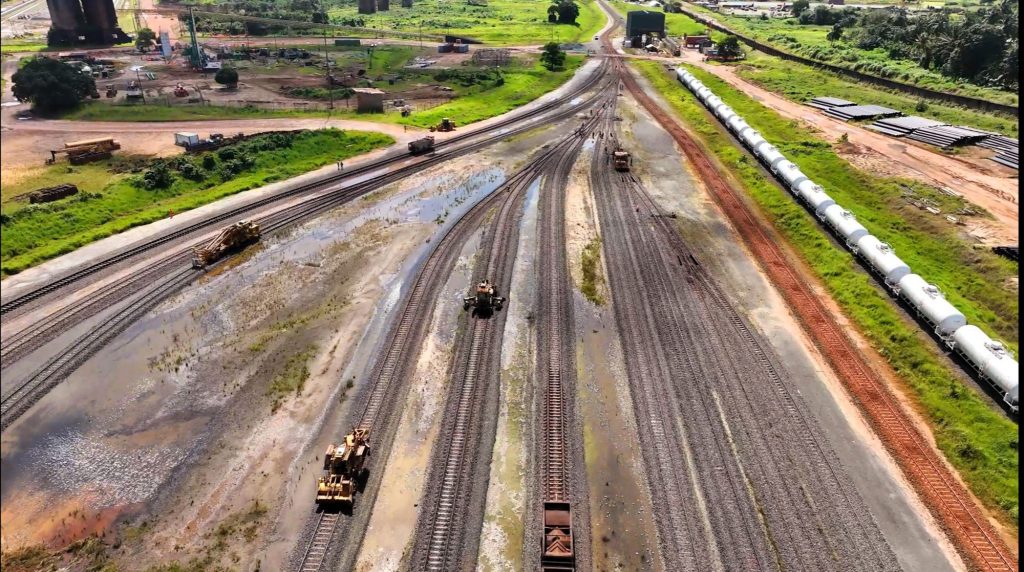 Multiple newly constructed rail tracks in the ArcelorMittal Liberia Buchanan Port area Photo: ©ArcelorMittal
