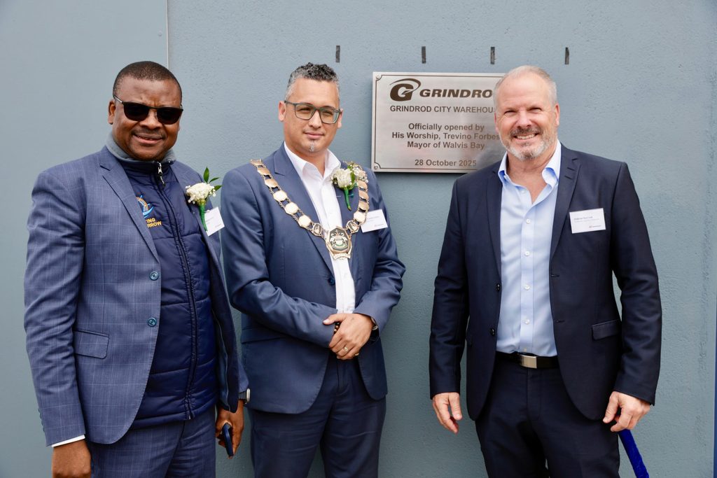 Pictured from left: Namport CEO, Mr Andrew Kanime, His Worship, Trevino Forbes, Mayor of Walvis Bay and Head of the Grindrod Logistics segment, Andrew Sturrock.