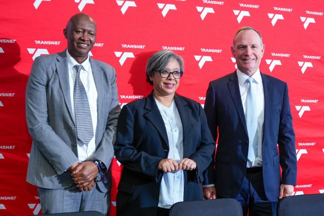 Image supplied Transnet. From left to right: Transnet Port Terminals Chief Executive, Mr. Jabu Mdaki, Transnet Group Chief Executive, Adv. Michelle Phillips and ICTSI Senior Vice President, Mr. Hans-Ole Madsen.
