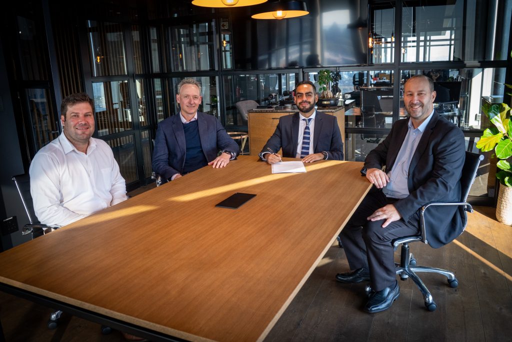 [L-R] JD Symington, Executive Director, Pallidus Capital; James Holley, CEO Traxtion; Muhammed Munshi, Principal at STANLIB Infrastructure Investments; Emile Du Toit - Chief Investment Officer at Harith.
